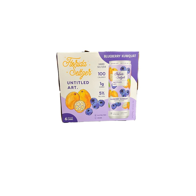 Untitled Art Florida Seltzer Blueberry Kumquat 6 Pack Cans