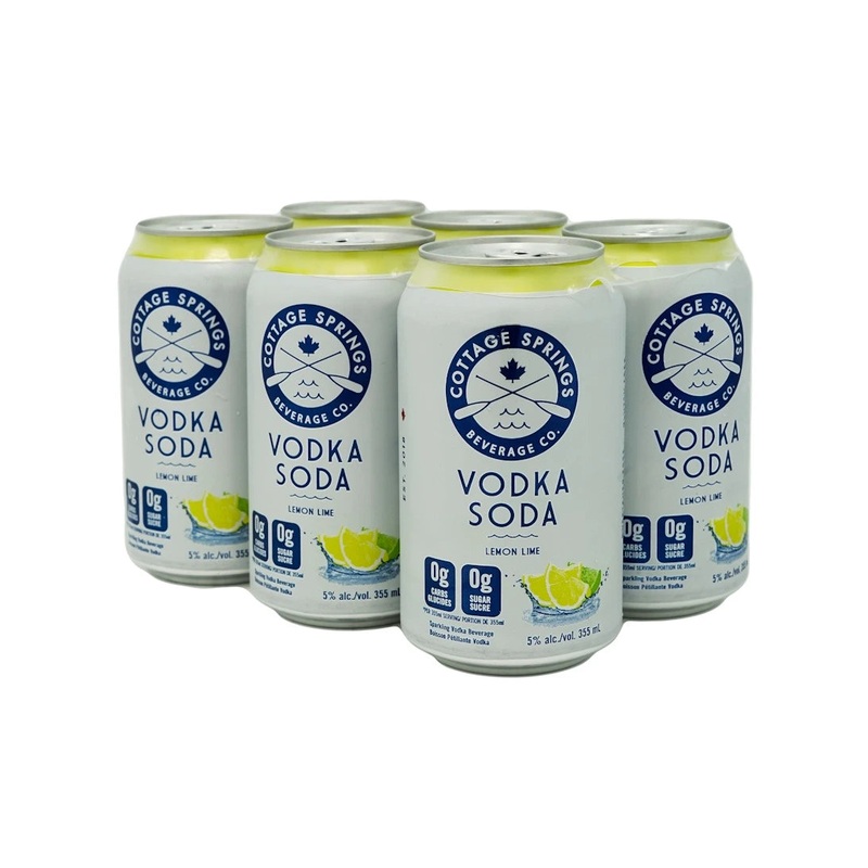 COTTAGE SPRINGS VODKA SODA LEMON LIME 355ML 6PK CAN @ MacTaggart Ridge [1009890] 2130 ml