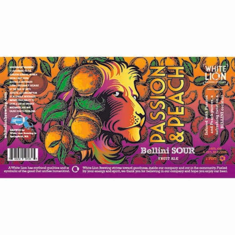 White Lion Passion & Peach Bellini Sour Fruit Ale 16OZ SINGLE CAN