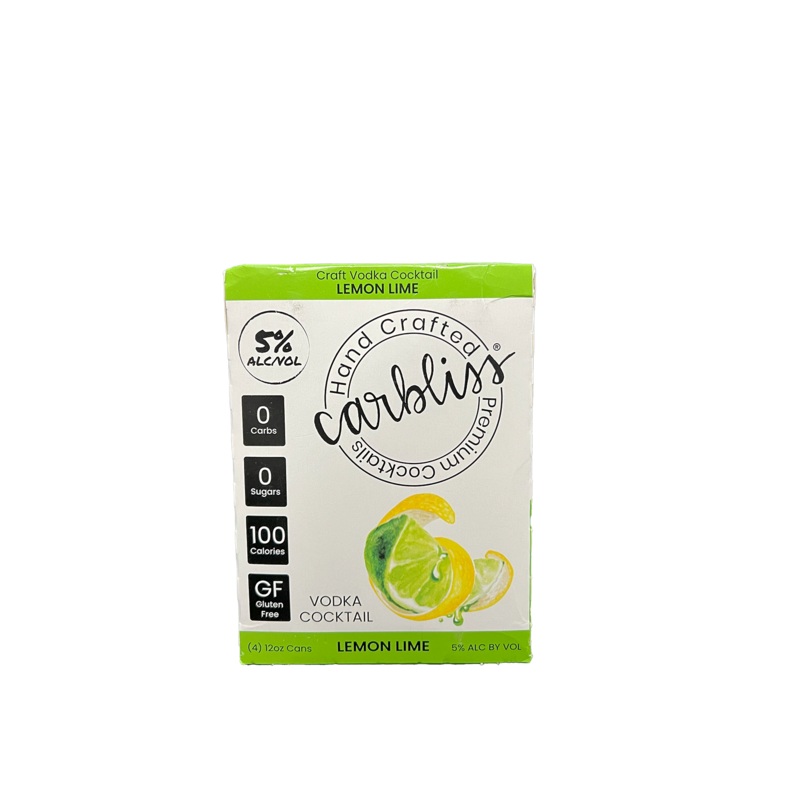 Carbliss Lemon Lime Vodka Cocktail 4 Pack Cans