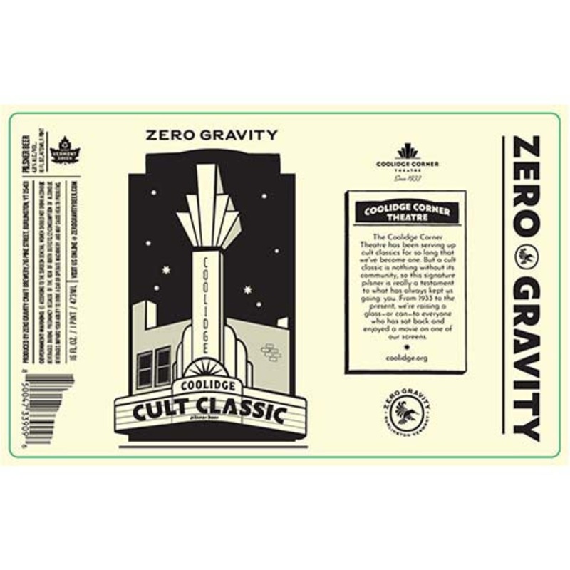 Zero Gravity Coolidge Cult Classic Pilsner 16OZ SINGLE CAN