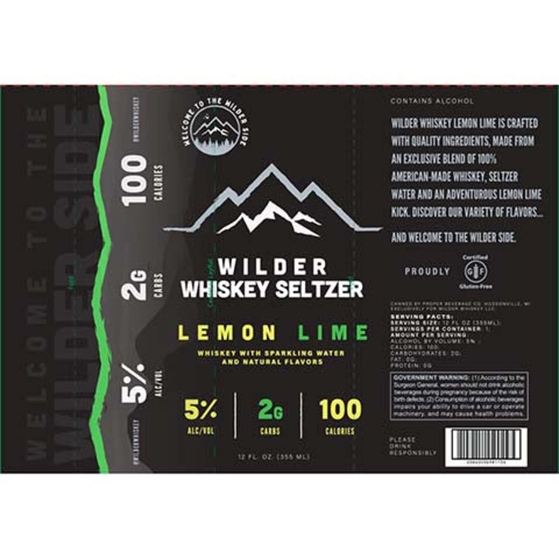 Wilder Whiskey Seltzer Lemon Lime 12OZ SINGLE CAN