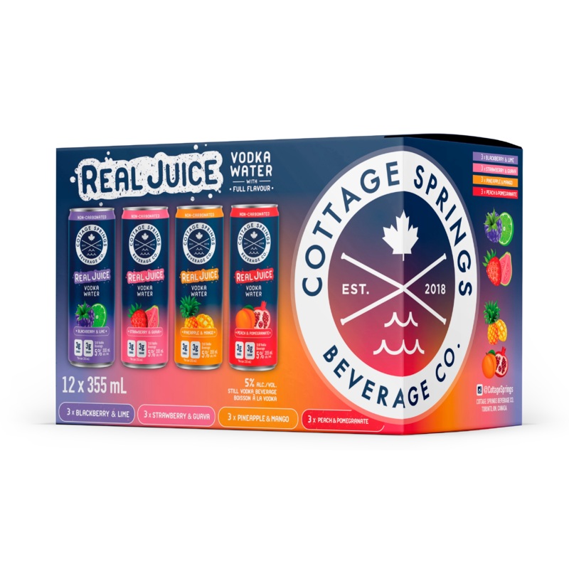 COTTAGE SPRINGS REAL JUICE VODKA WATER MIXER 355ML 12PK CAN @ Kelowna [1056094] 4260 ml
