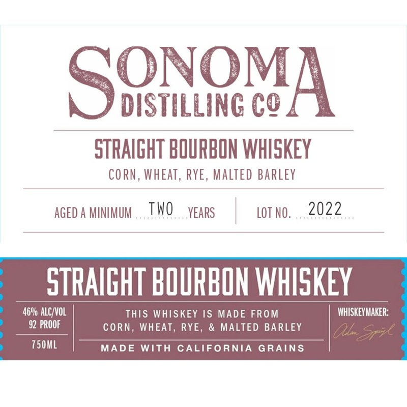 Sonoma Distilling Straight Bourbon Whiskey
