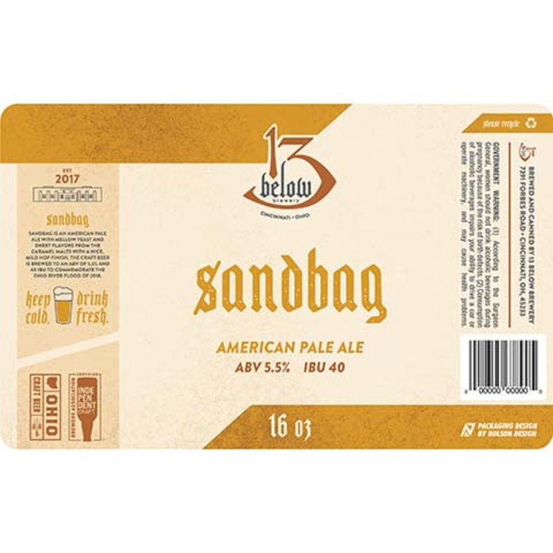 13 Below Sandbag American Pale Ale 16OZ SINGLE CAN