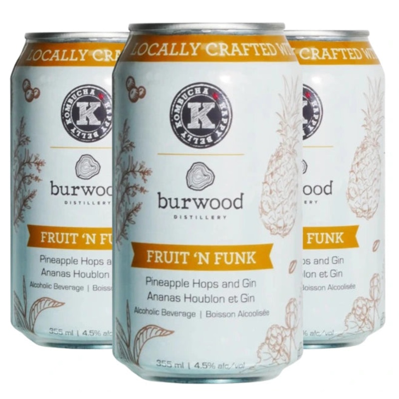 BURWOOD FRUIT & FUNK PINEAPPLE GIN KOMBUCHA 355ML 4PK CAN @ Windermere [1013418] 1420 ml
