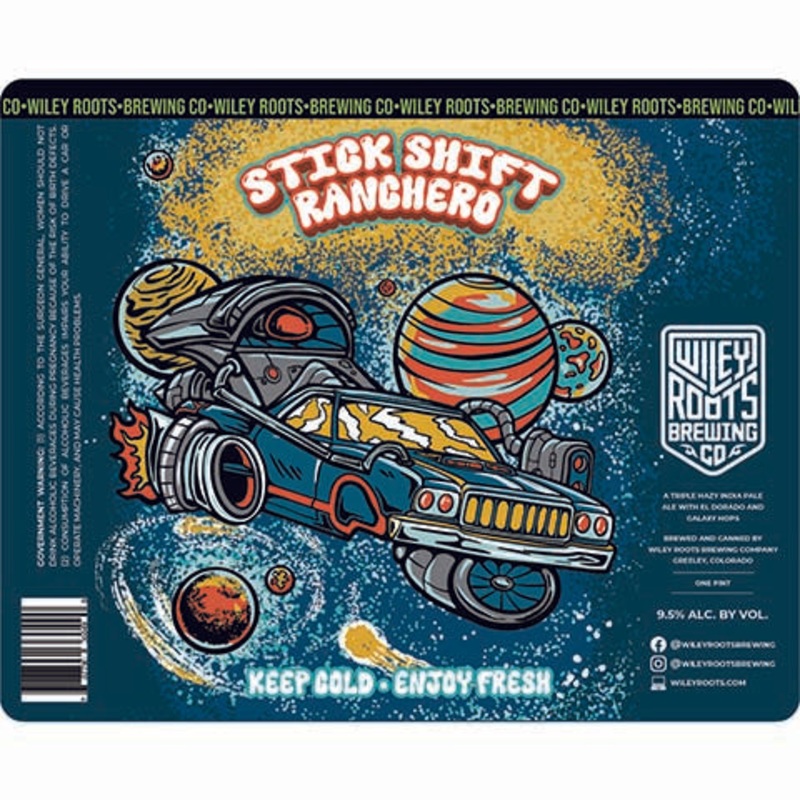 Wiley Roots Stick Shift Ranchero Triple Hazy IPA 16OZ SINGLE CAN