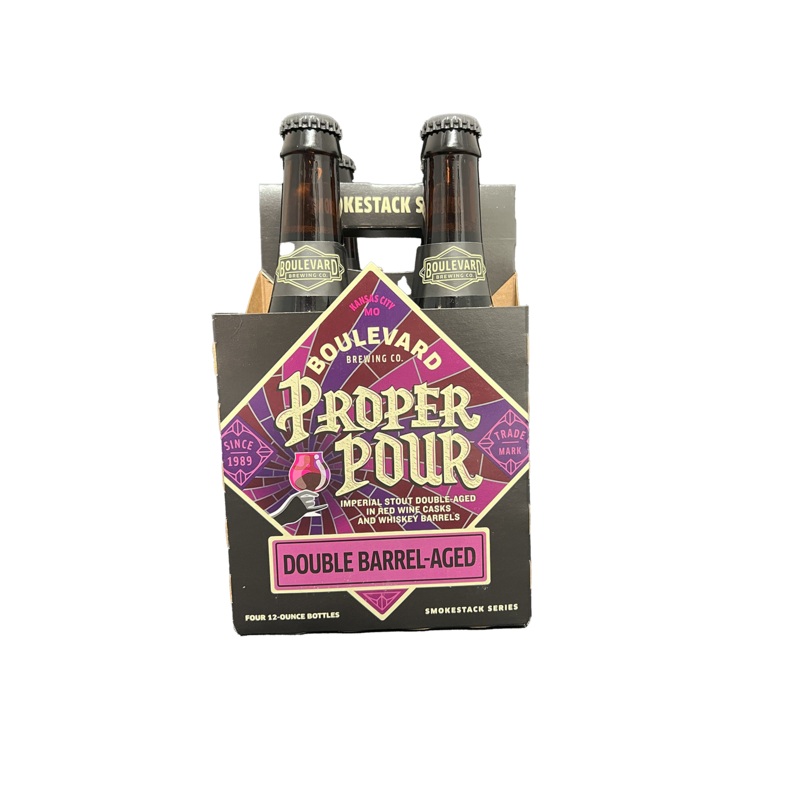 Boulevard Proper Pour Imperial Stout 4 Pack Bottles Double Barrel-Aged