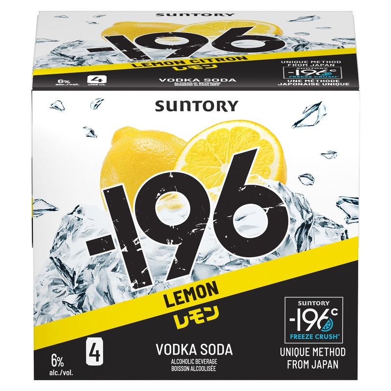 SUNTORY -196 LEMON VODKA SODA 355ML 4PK CAN @ Signal Hill [1056157] 1420 ml