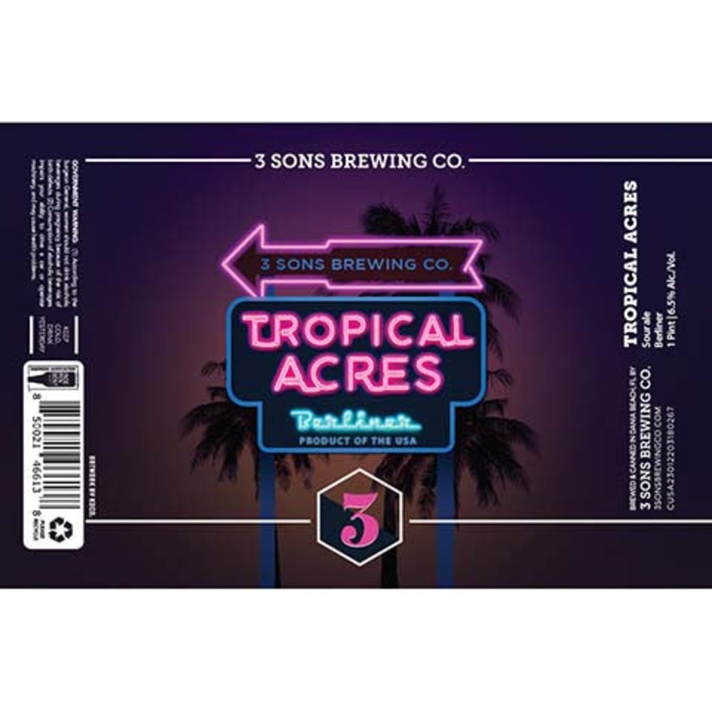 3 Sons Tropical Acres Sour Ale 16OZ SINGLE CAN
