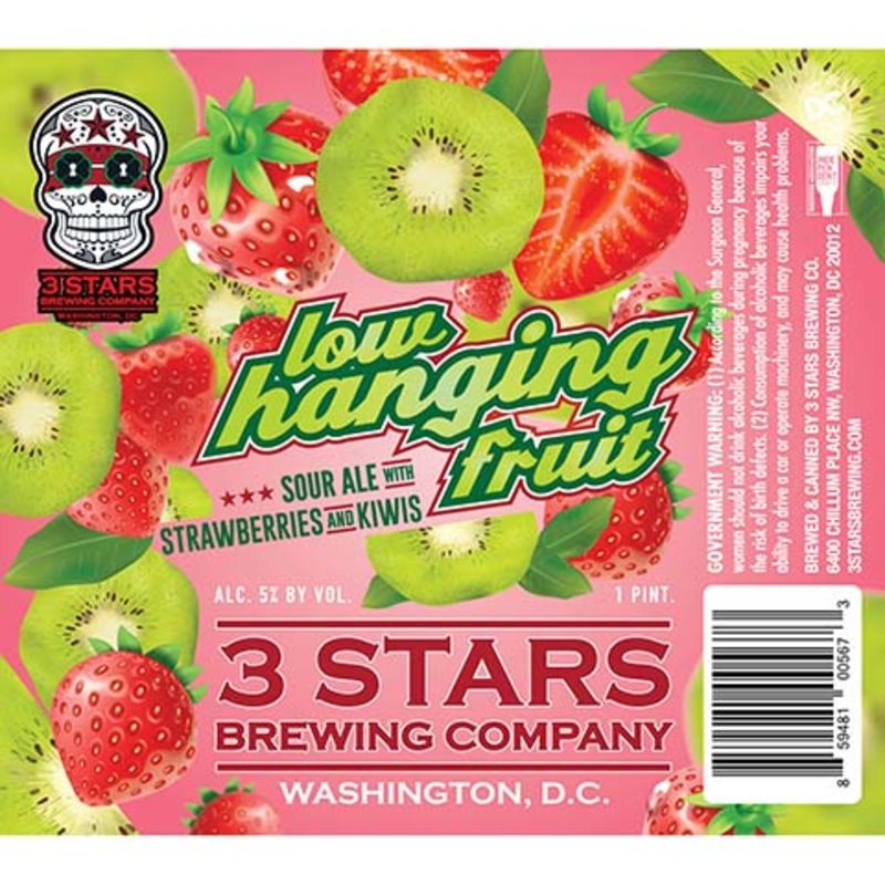 3 Stars Low Hanging Fruit Sour Ale 16OZ SINGLE CAN