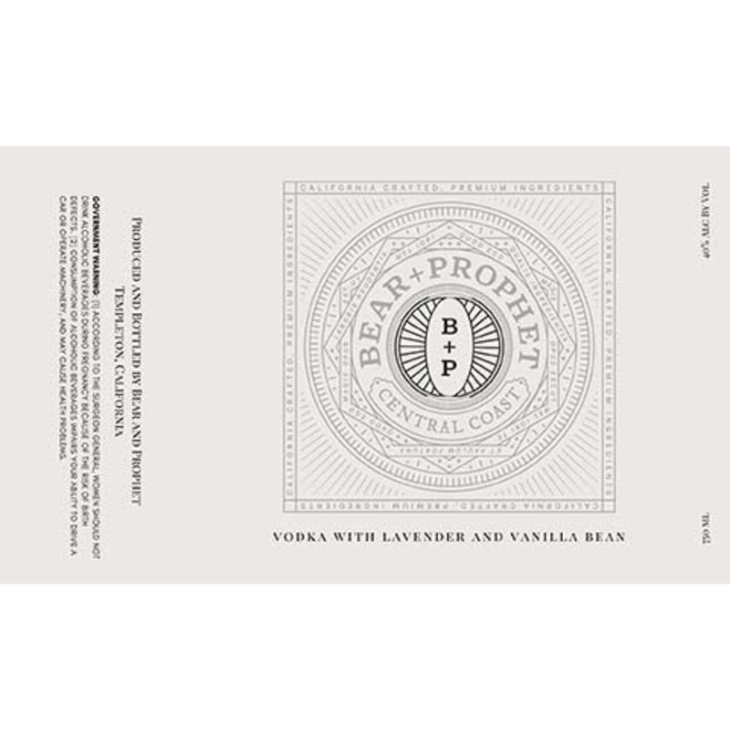 Bear + Prophet Central Coast Vodka 750ML BTL