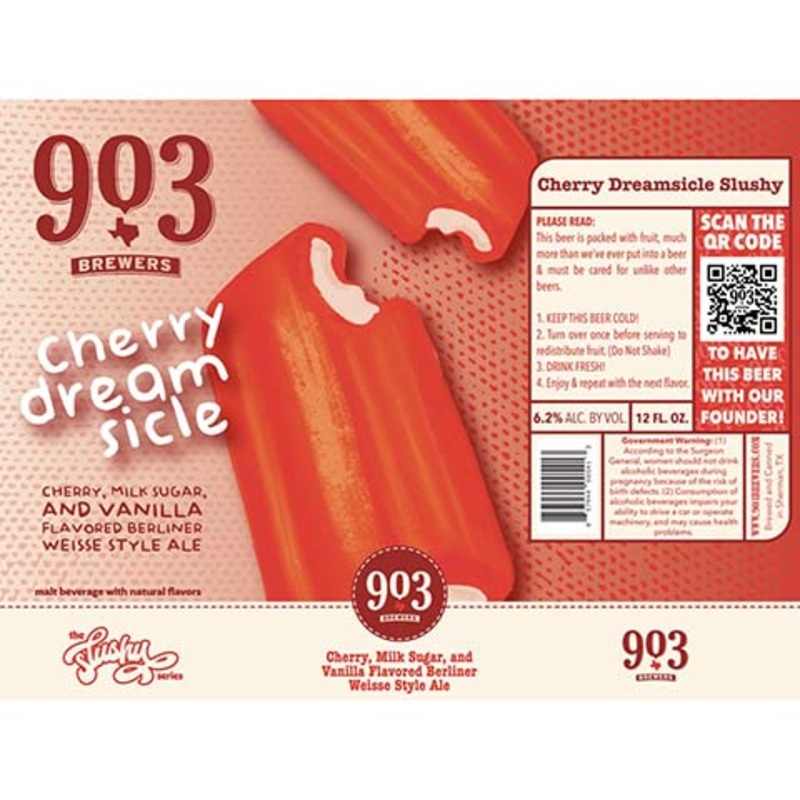 903 Brewers Cherry Dreamsicle Slushy Berliner Weisse Ale 12OZ SINGLE CAN