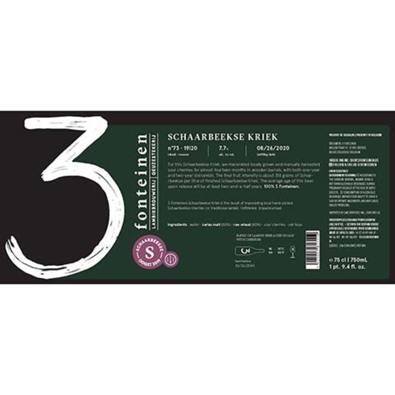 3 Fonteinen Schaarbeekse Kriek 750ML BTL