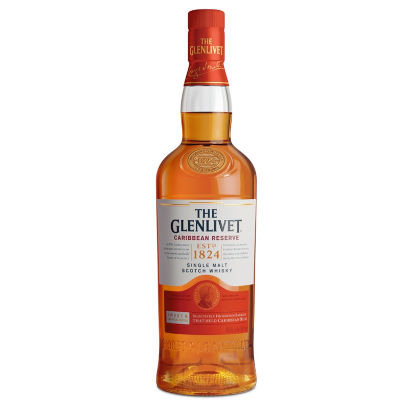THE GLENLIVET SINGLE MALT SCOTCH CARIBBEAN RESERVE 80 750ML 750ML