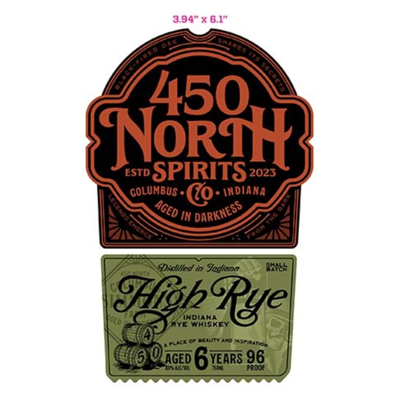 450 North 6-Year-Old High Rye Indiana Rye Whiskey 750ML SINGLE BTL