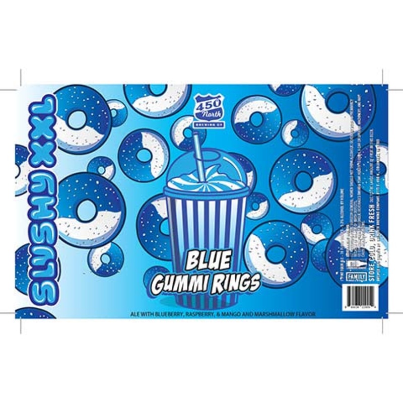 450 North Slushy XXL Blue Gummi Rings Sour 16OZ SINGLE CAN
